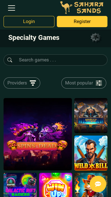 Sahara Sands Casino Mobile Specialty Games