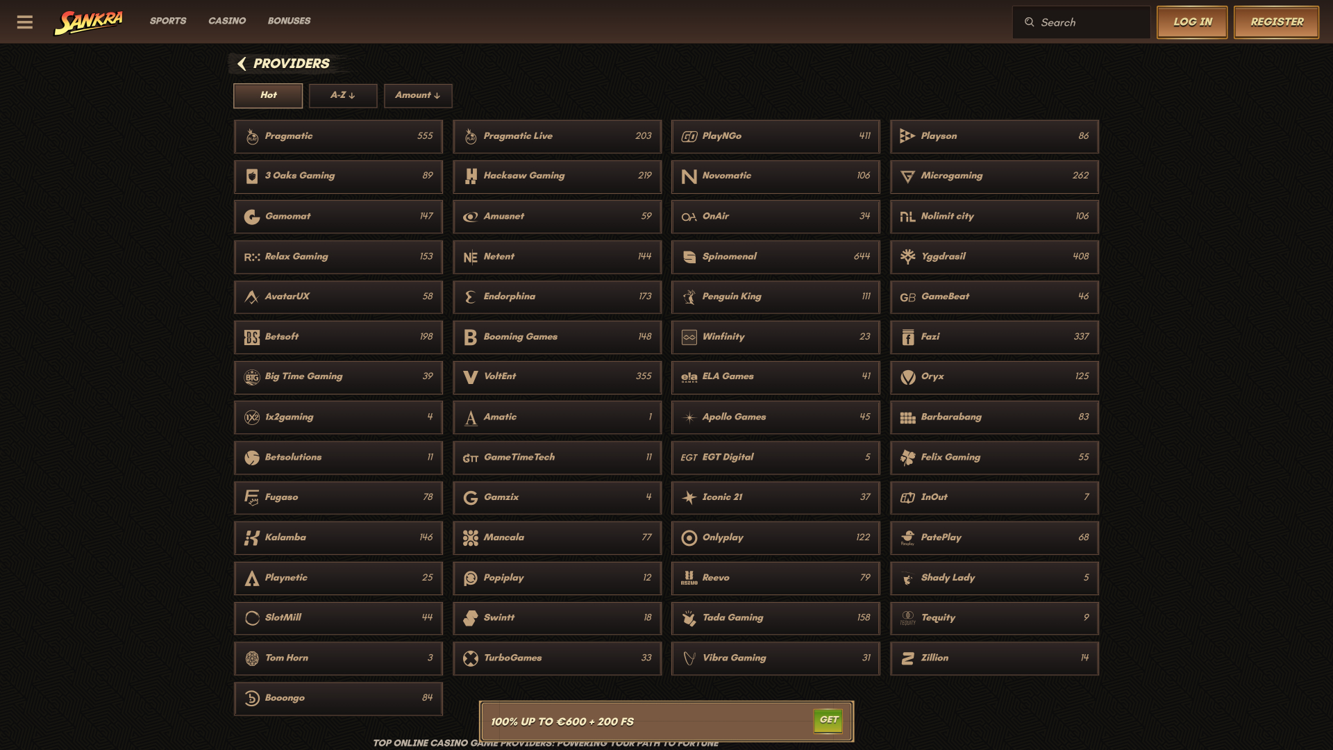 Sankra Casino Game Developers