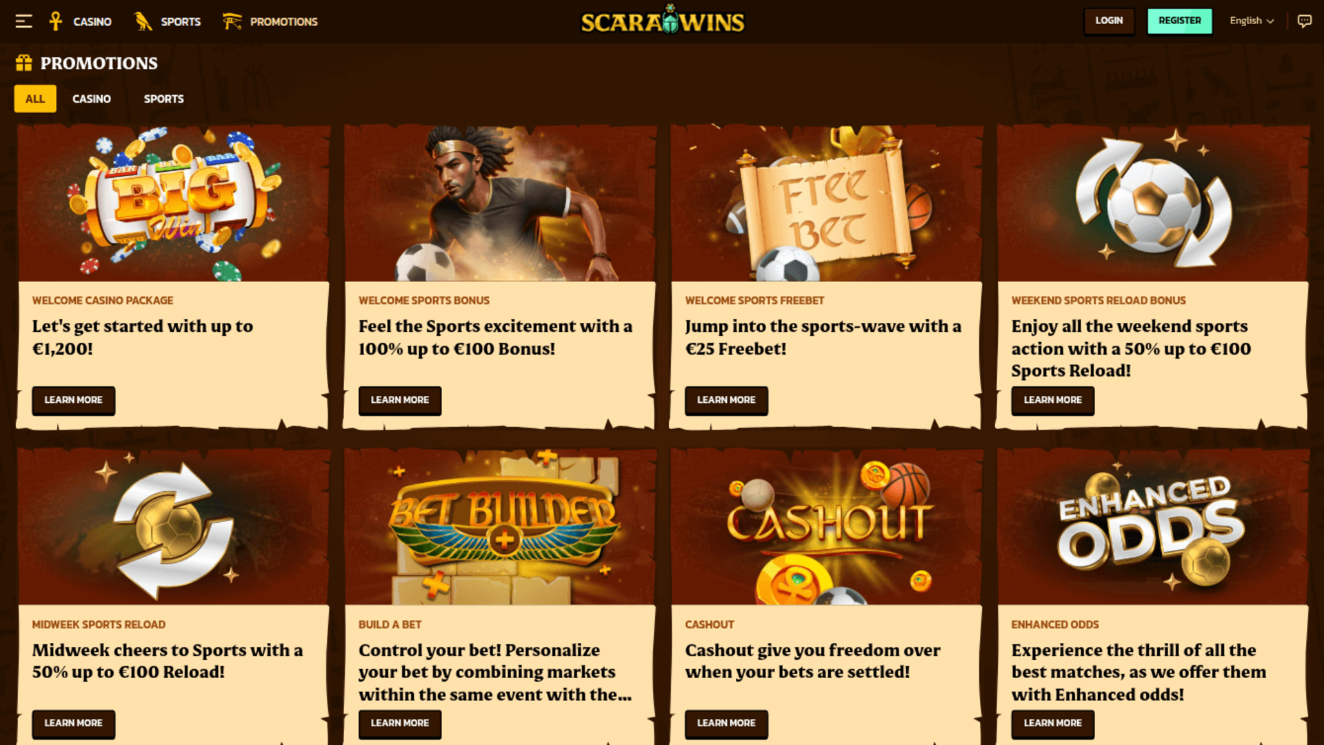 ScaraWins Promotions Desktop