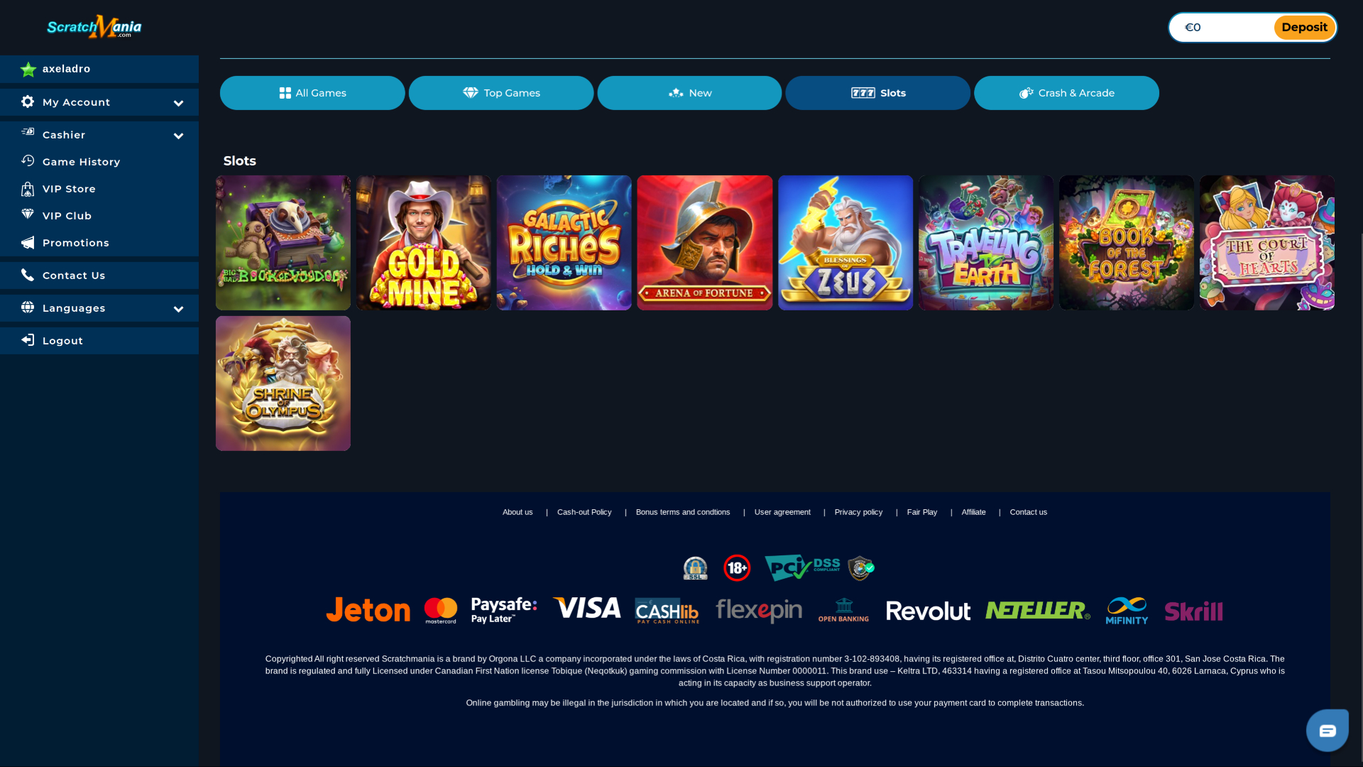 ScratchMania Casino Desktop Games