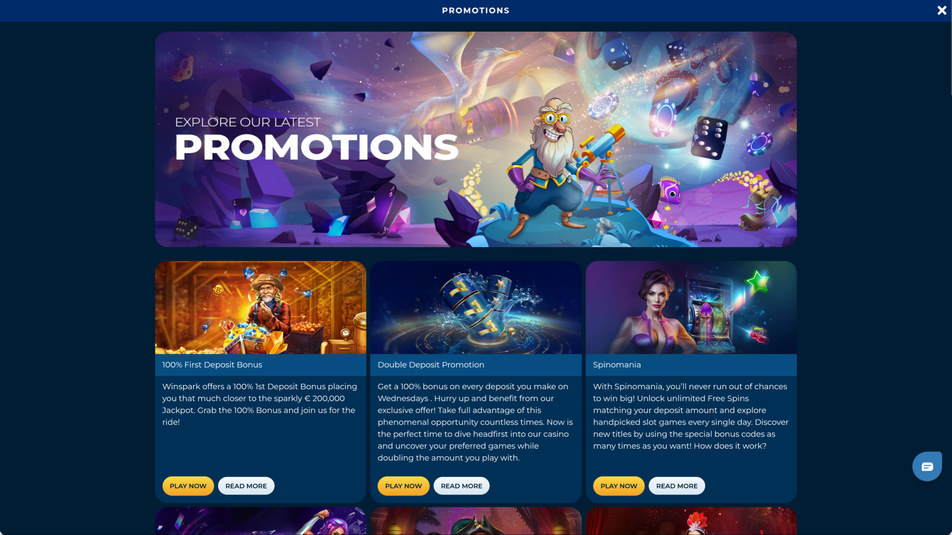 ScratchMania Casino Desktop Promotions