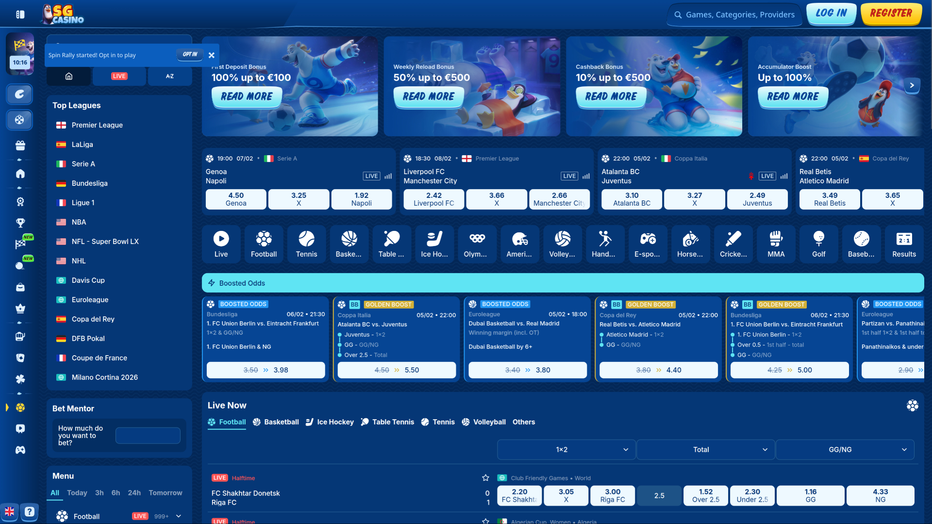 SG Casino Desktop Sports Betting