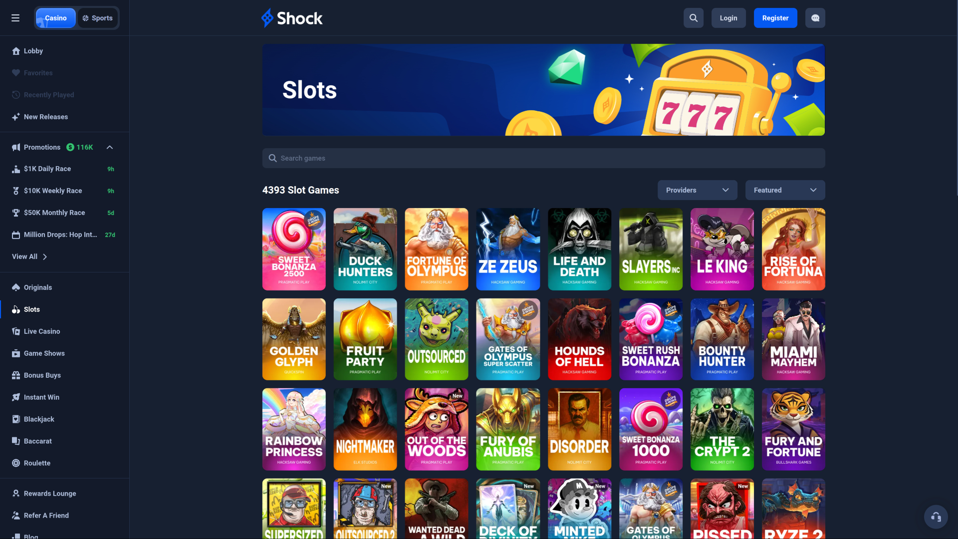 Shock Casino Desktop Games
