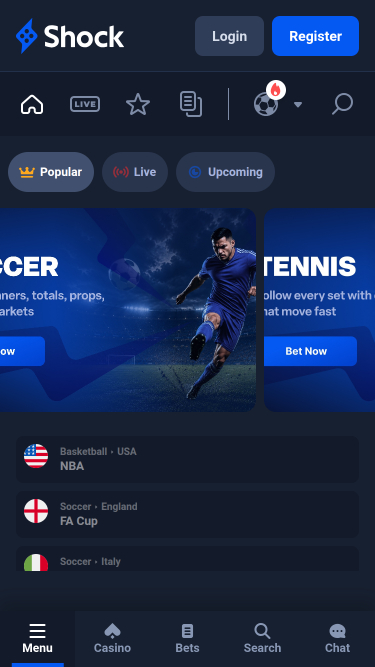 Shock Casino Mobile Sports
