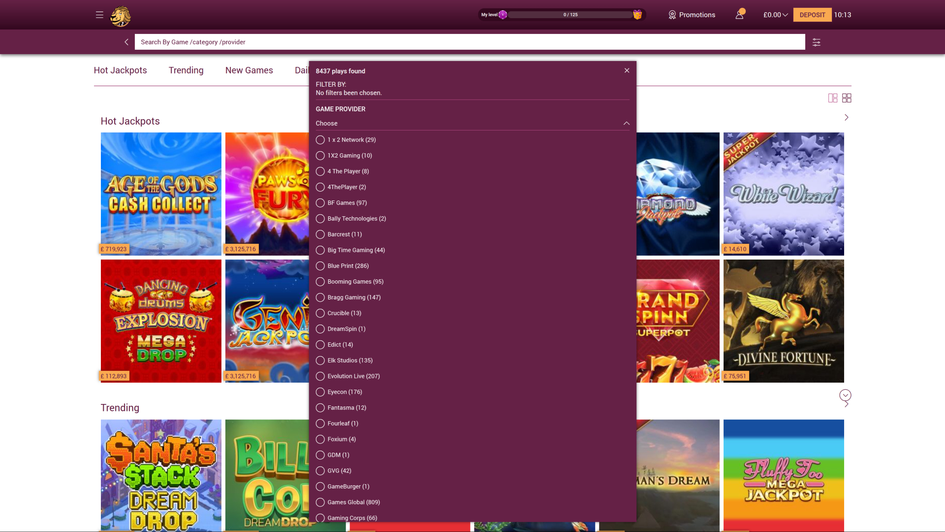 Simba Games Casino Desktop-Spieleentwickler