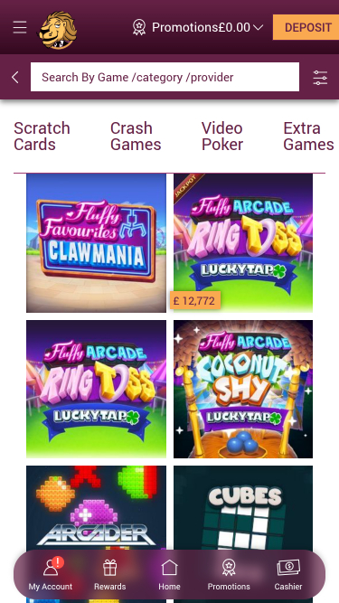 Simba Games Casino Mobile Arcade Games