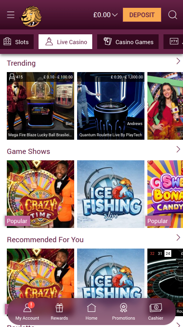 Simba Games Casino Mobile Live Dealer