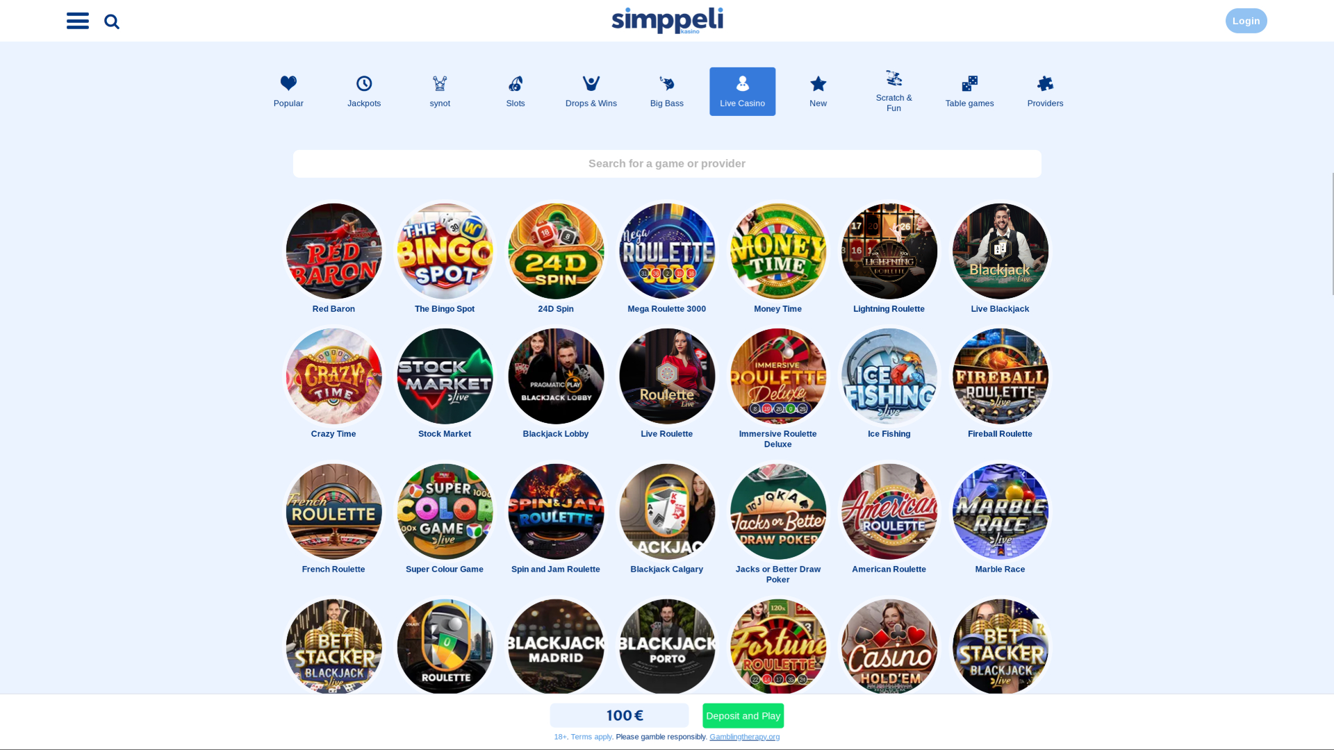 Simppeli Casino Desktop Live Dealer