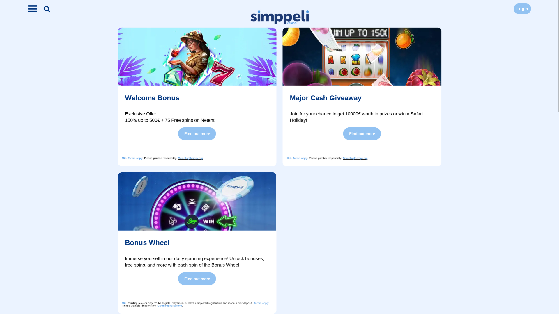 Simppeli Casino Desktop Promotions