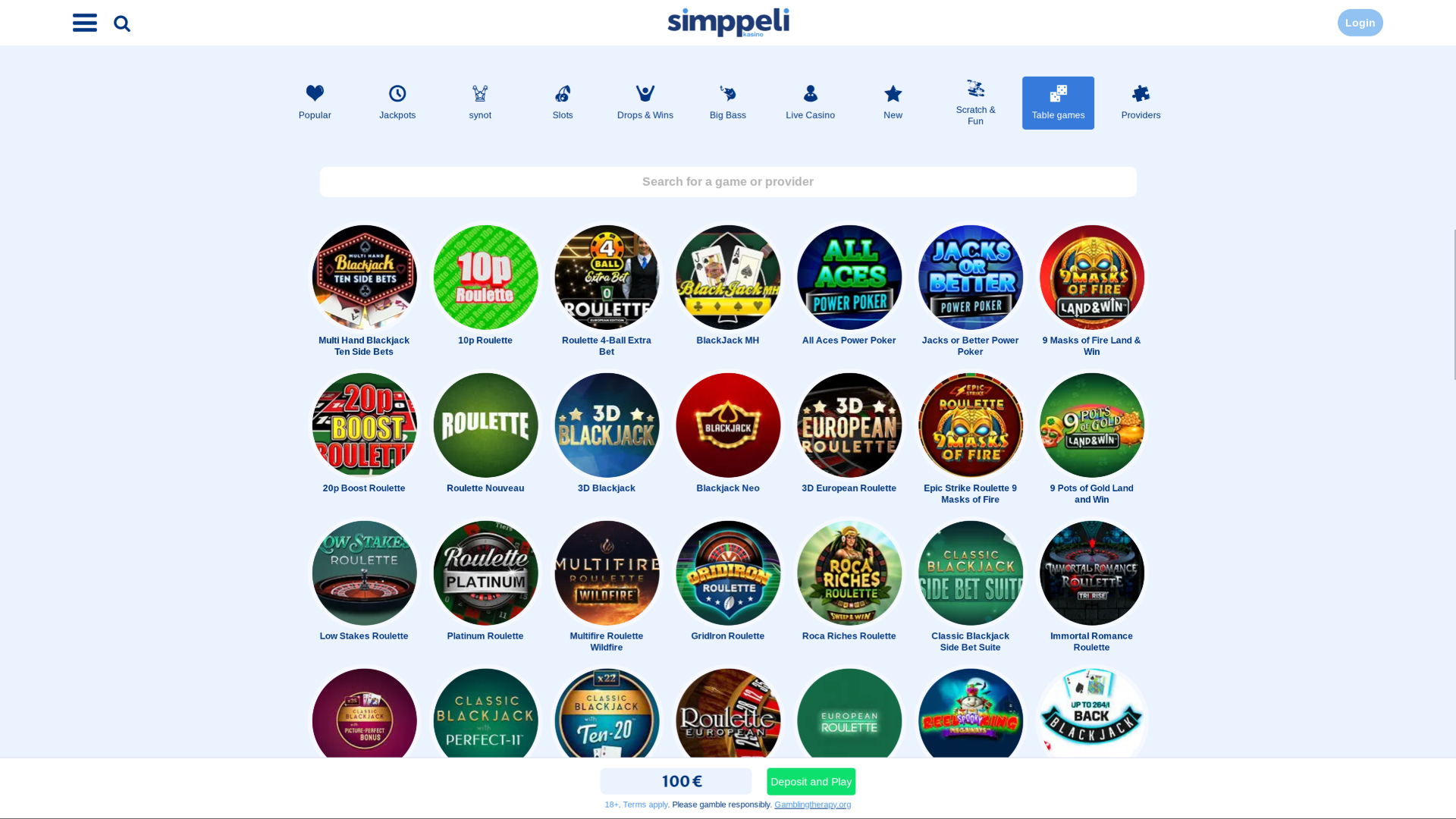 Simppeli Casino Desktop Table Games