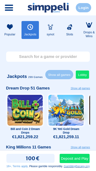 Simppeli Casino Mobile Jackpot