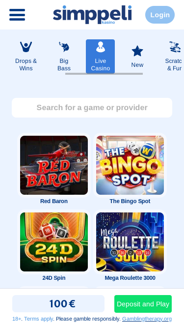 Simppeli Casino Mobile Live Dealer