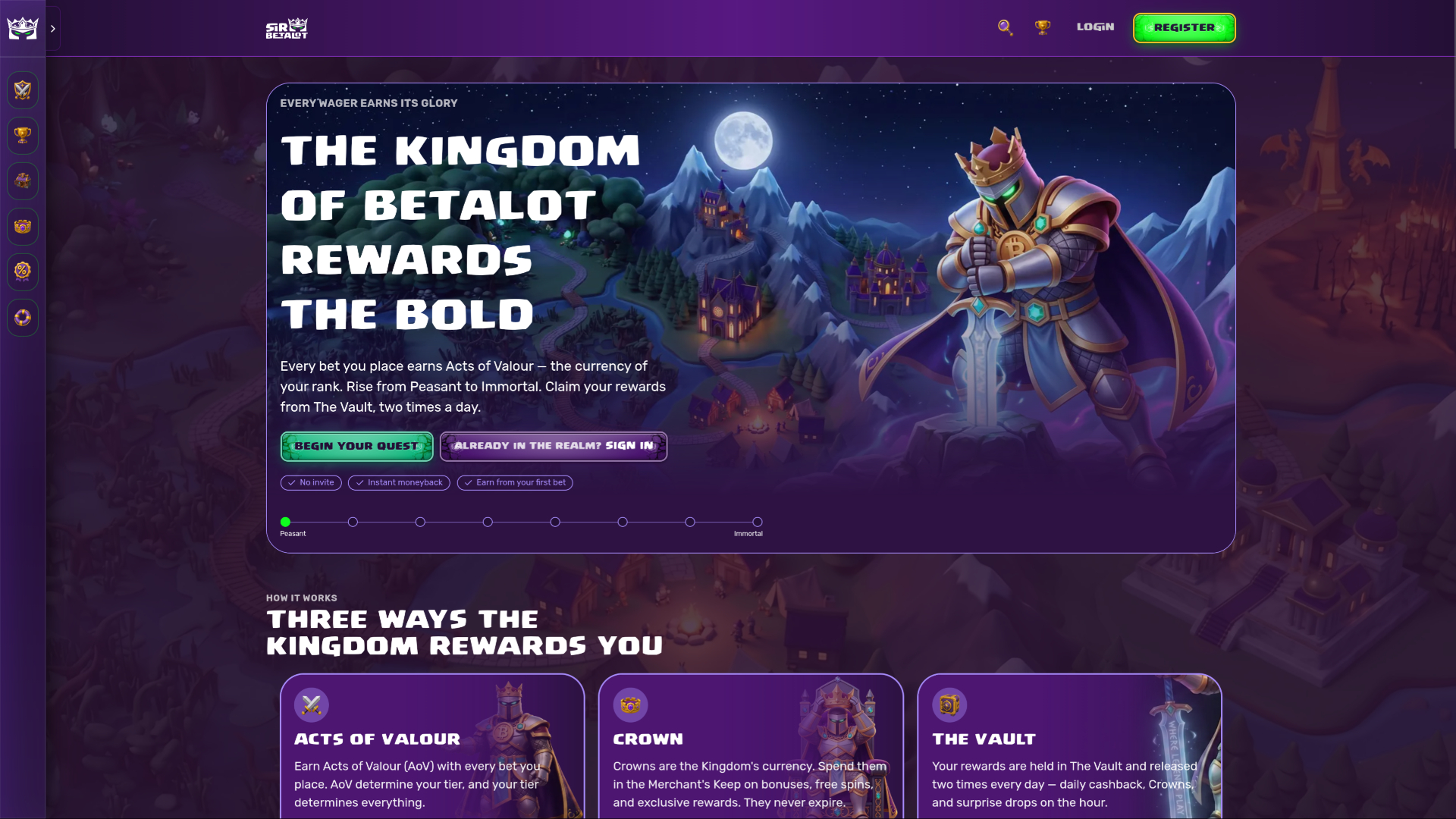 SirBetalot Casino VIP page