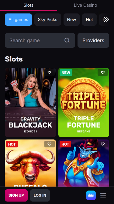 Skycrown Casino Mobile Games