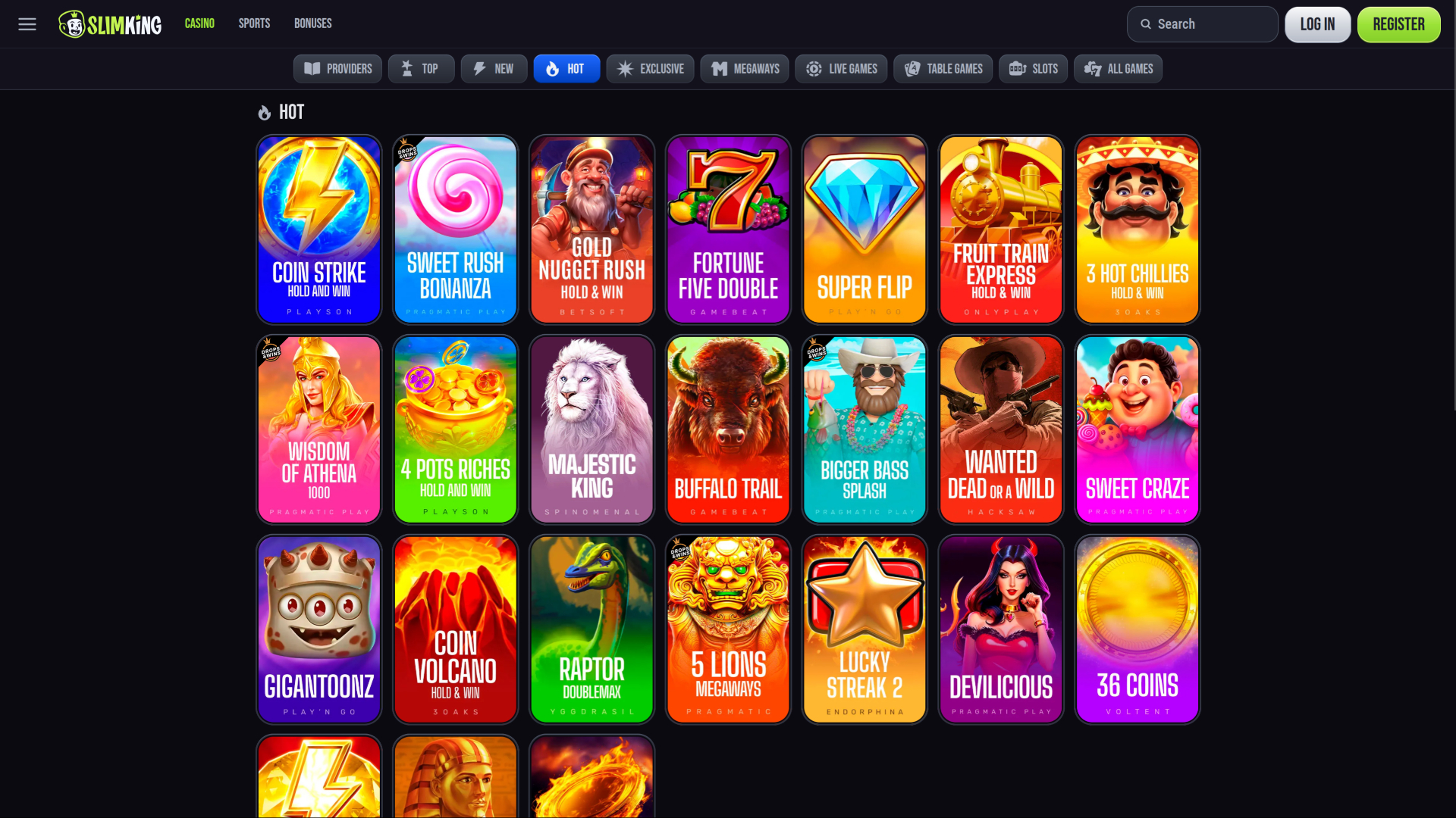 SlimKing Casino Games