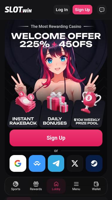 Slot.Win Casino mobile homepage