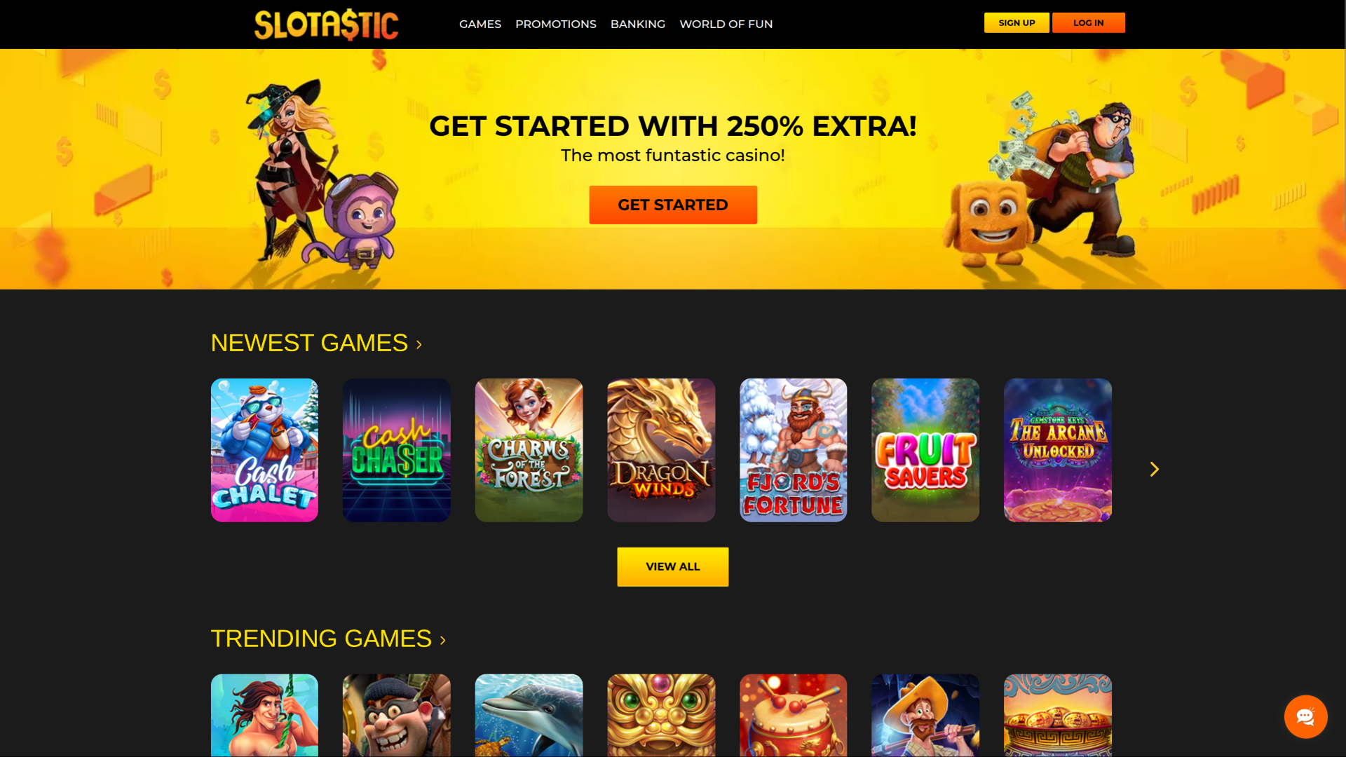 Slotastic Casino Desktop Homepage