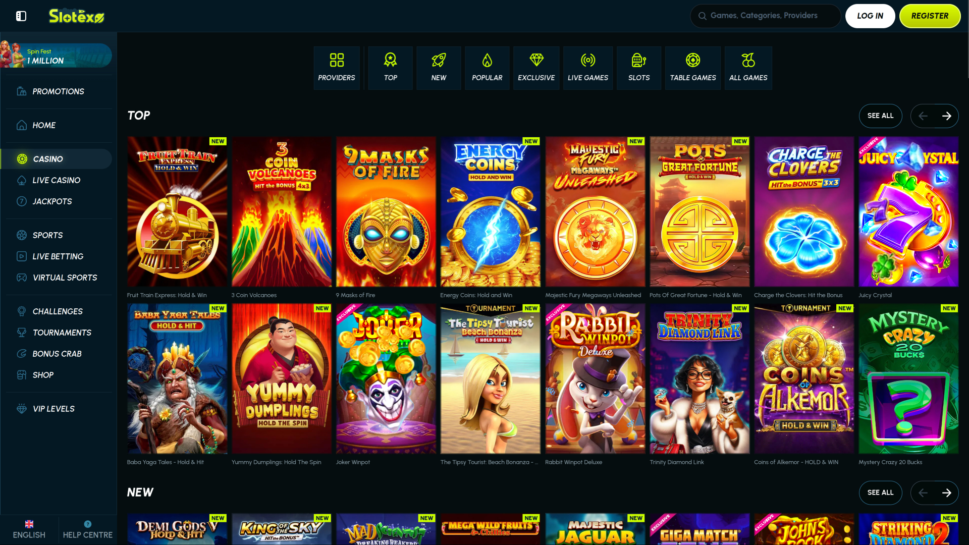 Slotexo Casino Desktop Games