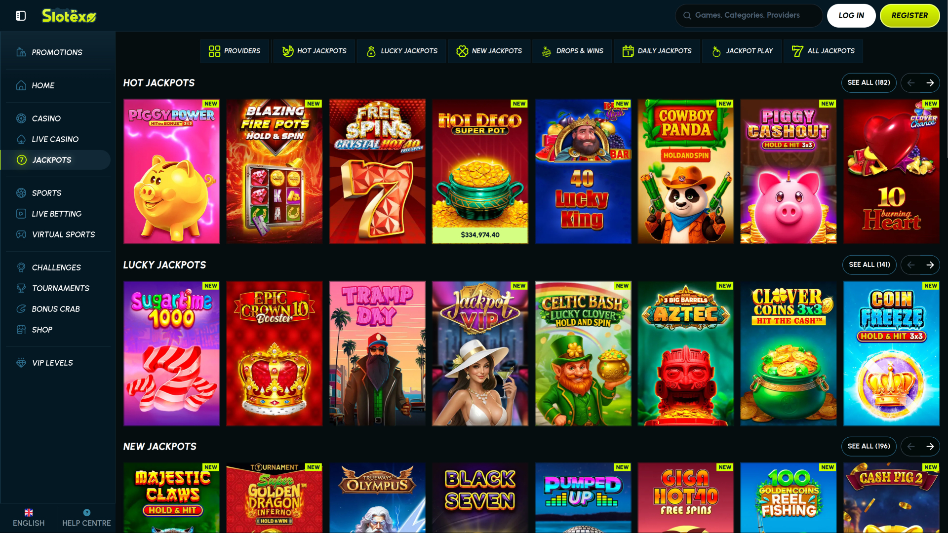 Slotexo Casino Desktop Jackpot