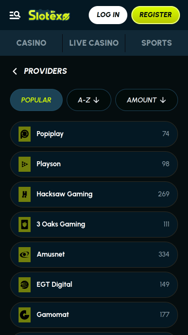 Slotexo Casino Mobile Game Developers