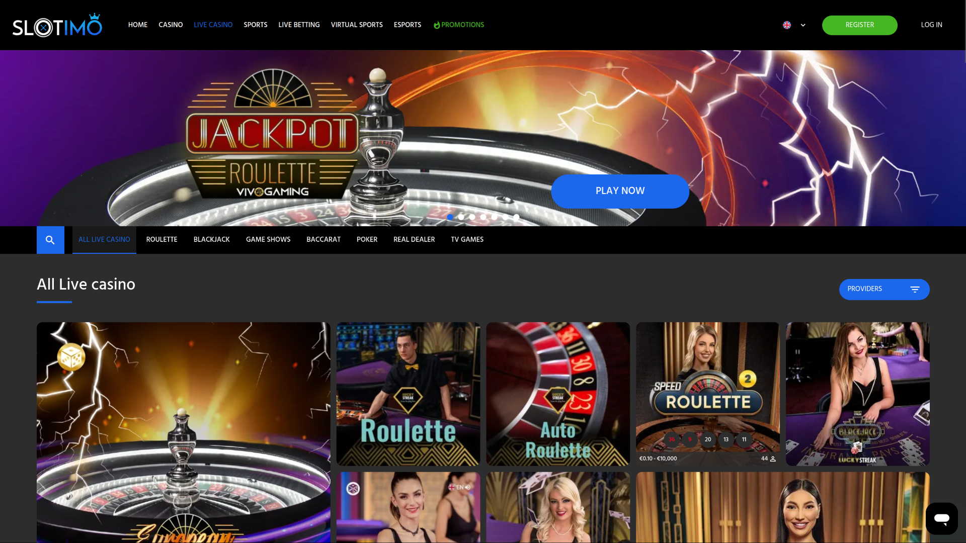 Slotimo Casino Desktop Live Dealer