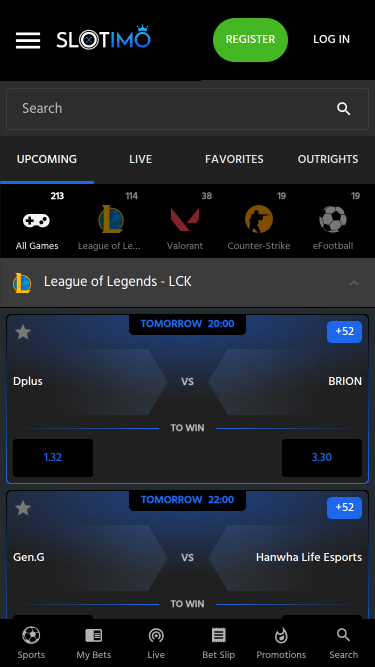 Slotimo Casino Mobile ESports