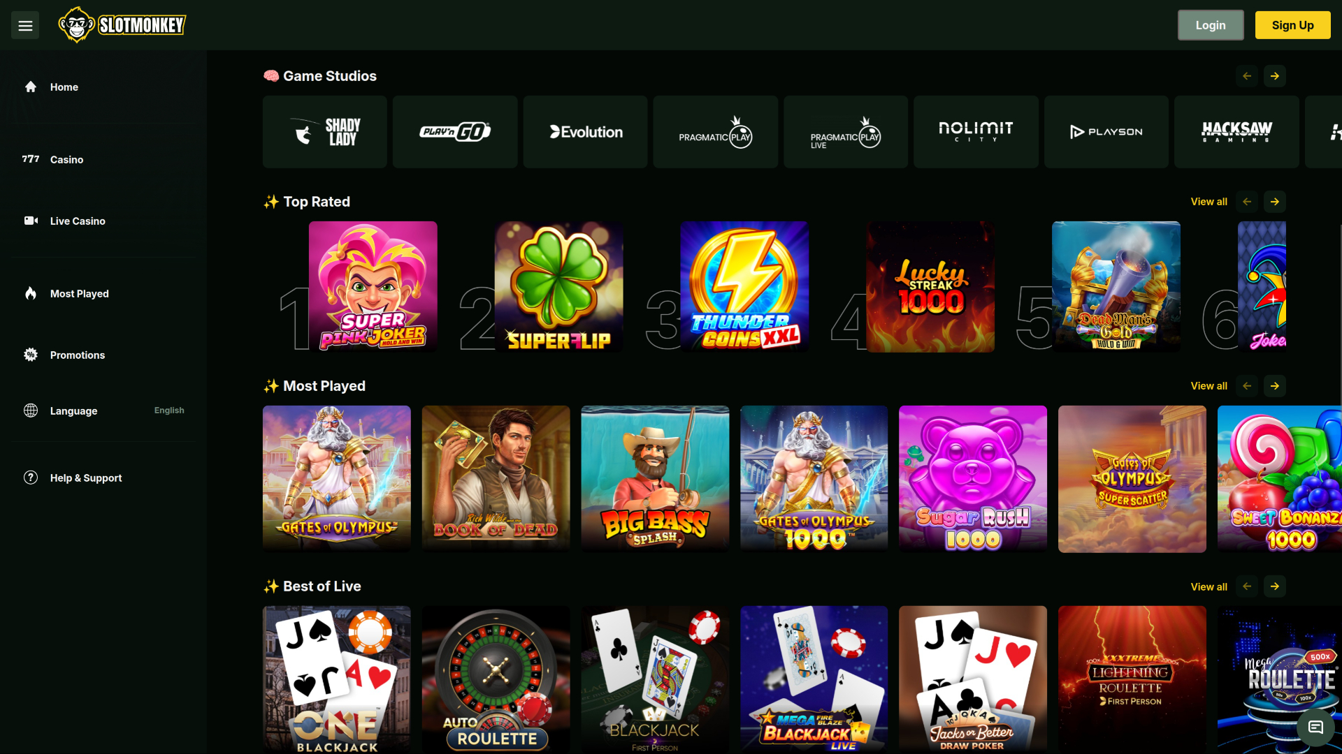 SlotMonkey Casino Game Developers