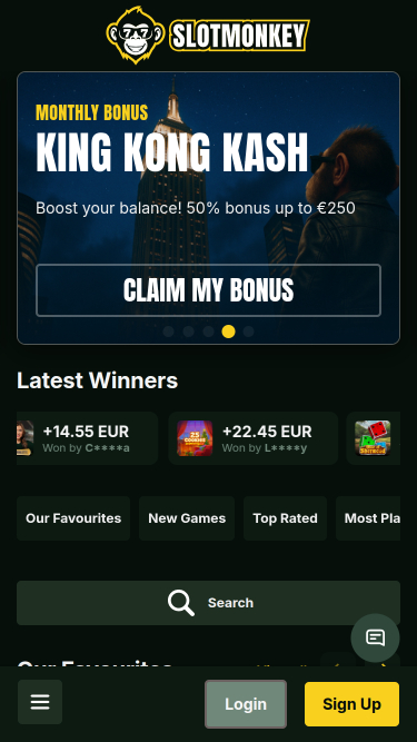 SlotMonkey Casino Homepage