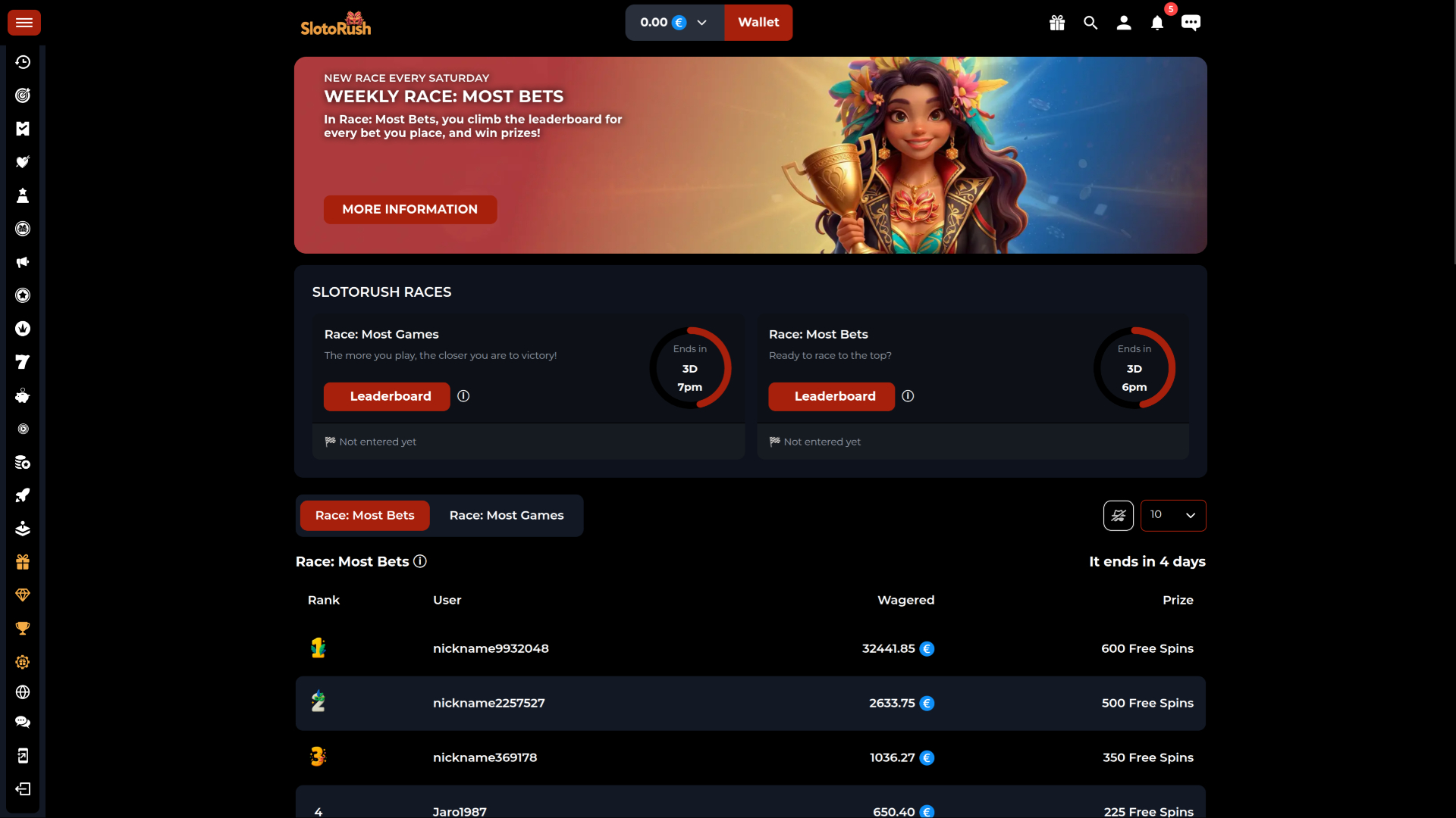 SlotoRush Casino Desktop Tournaments
