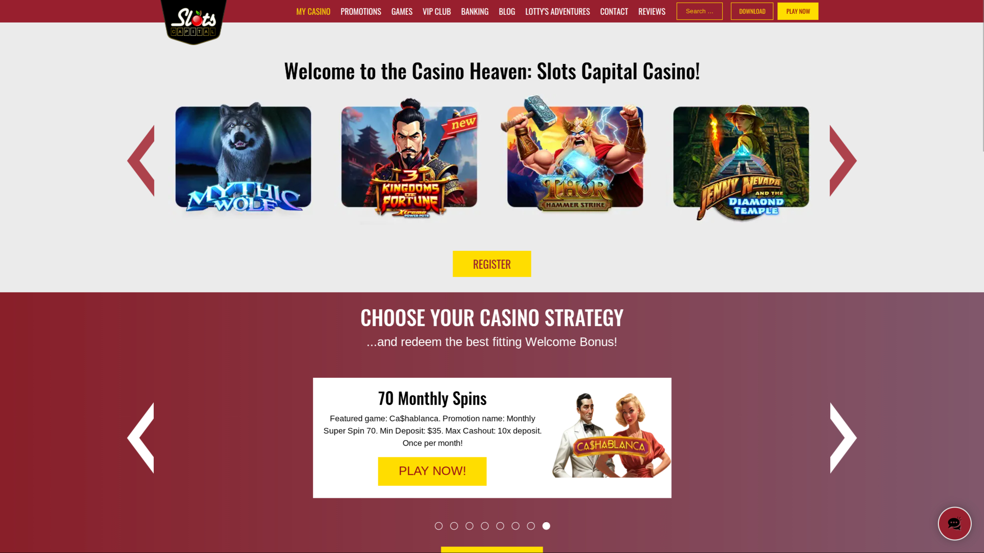 Slots Capital Casino Desktop Homepage
