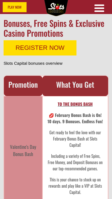 Slots Capital Casino Mobile Promotions