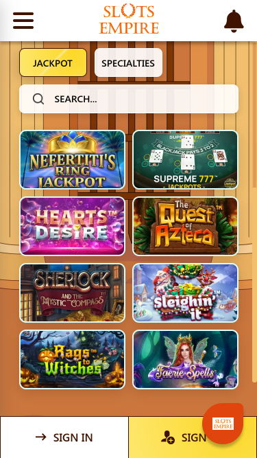 Slots Empire Casino Mobile Jackpot