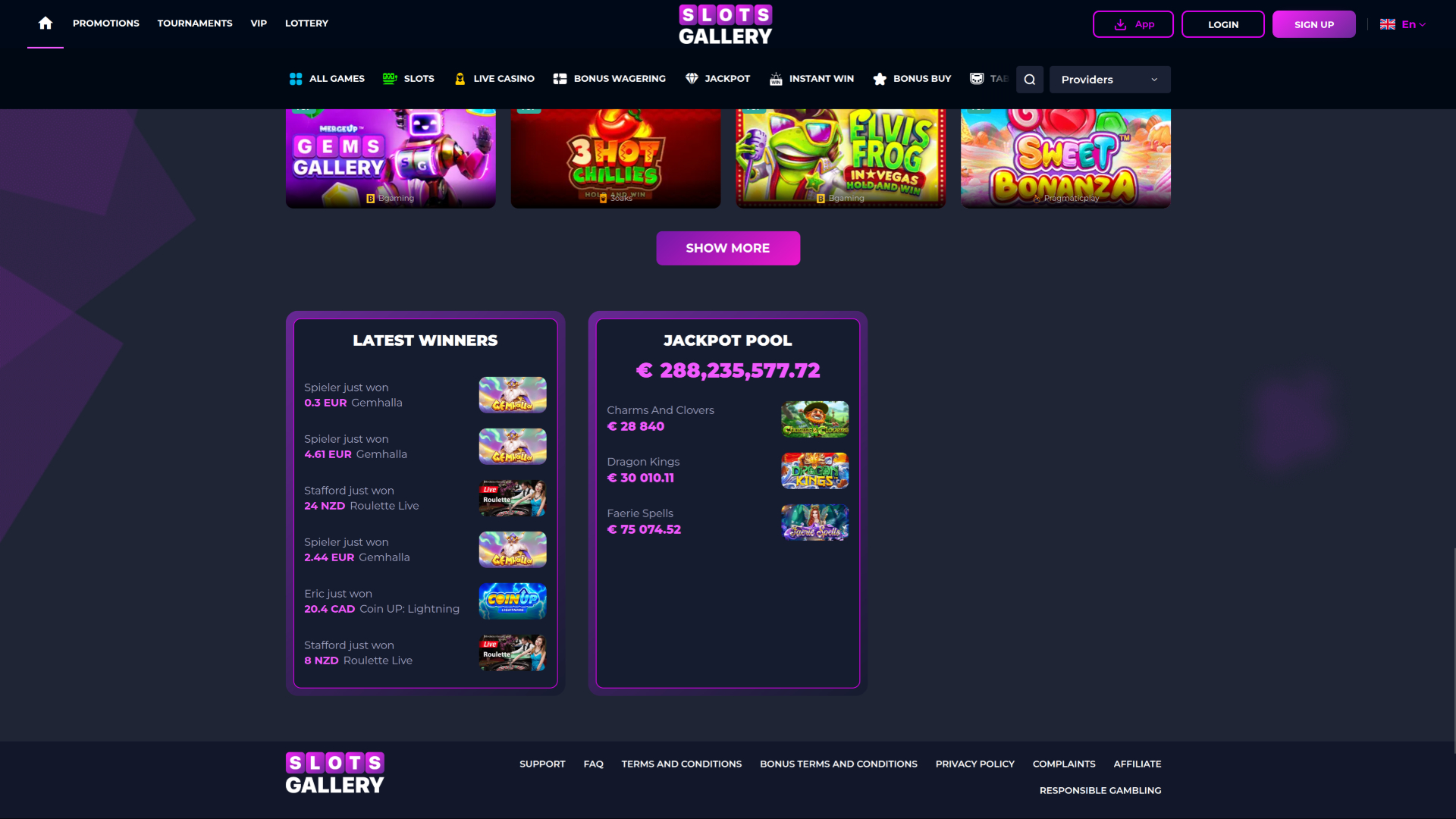 Slots Gallery Casino Desktop Jackpot