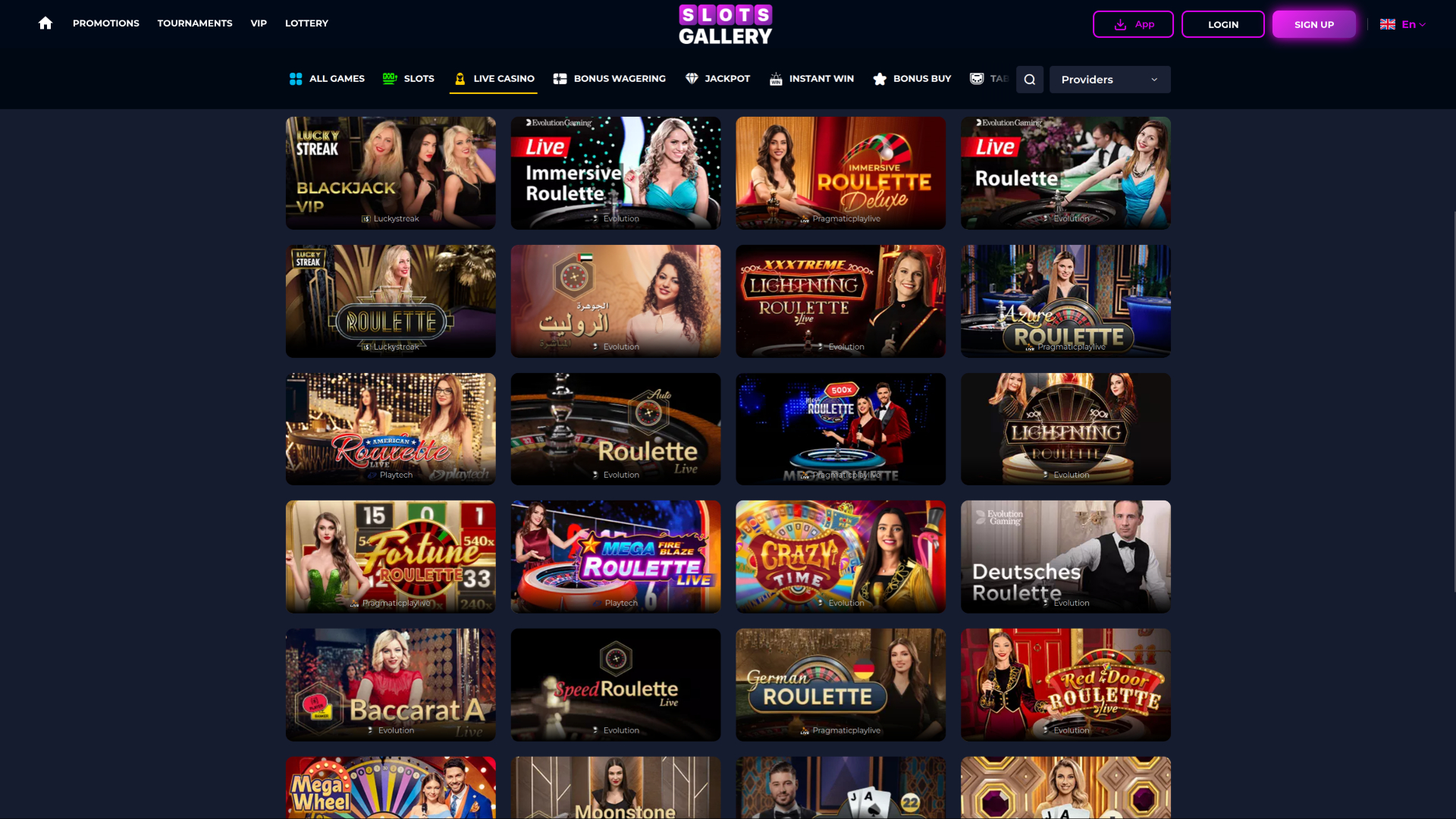 Slots Gallery Casino Desktop Live Dealer