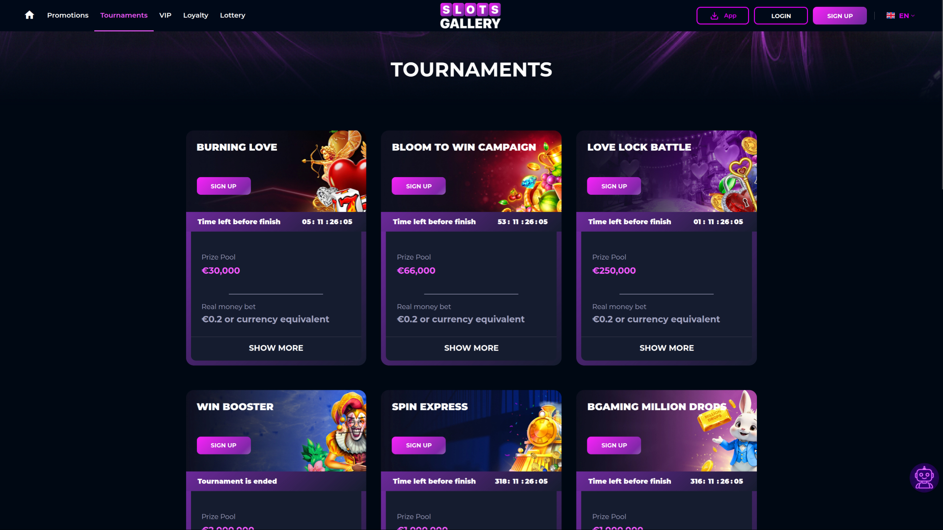 Slots Gallery Casino Desktop Tournaments