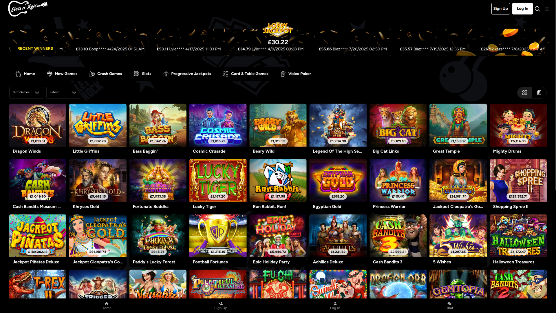 Slots N Roll Casino Desktop Jackpot