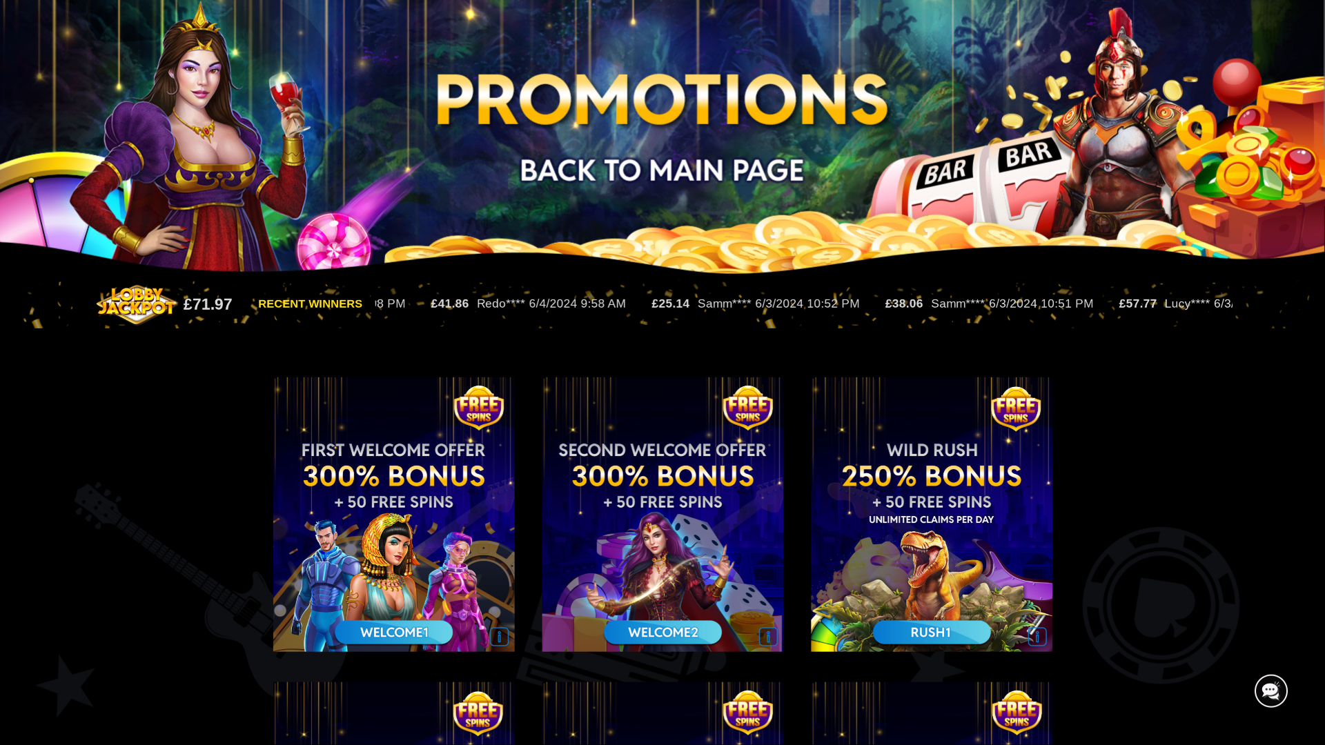 Slots N Roll Casino Desktop Promotions
