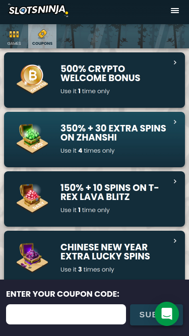 Slots Ninja Casino Mobile Coupons