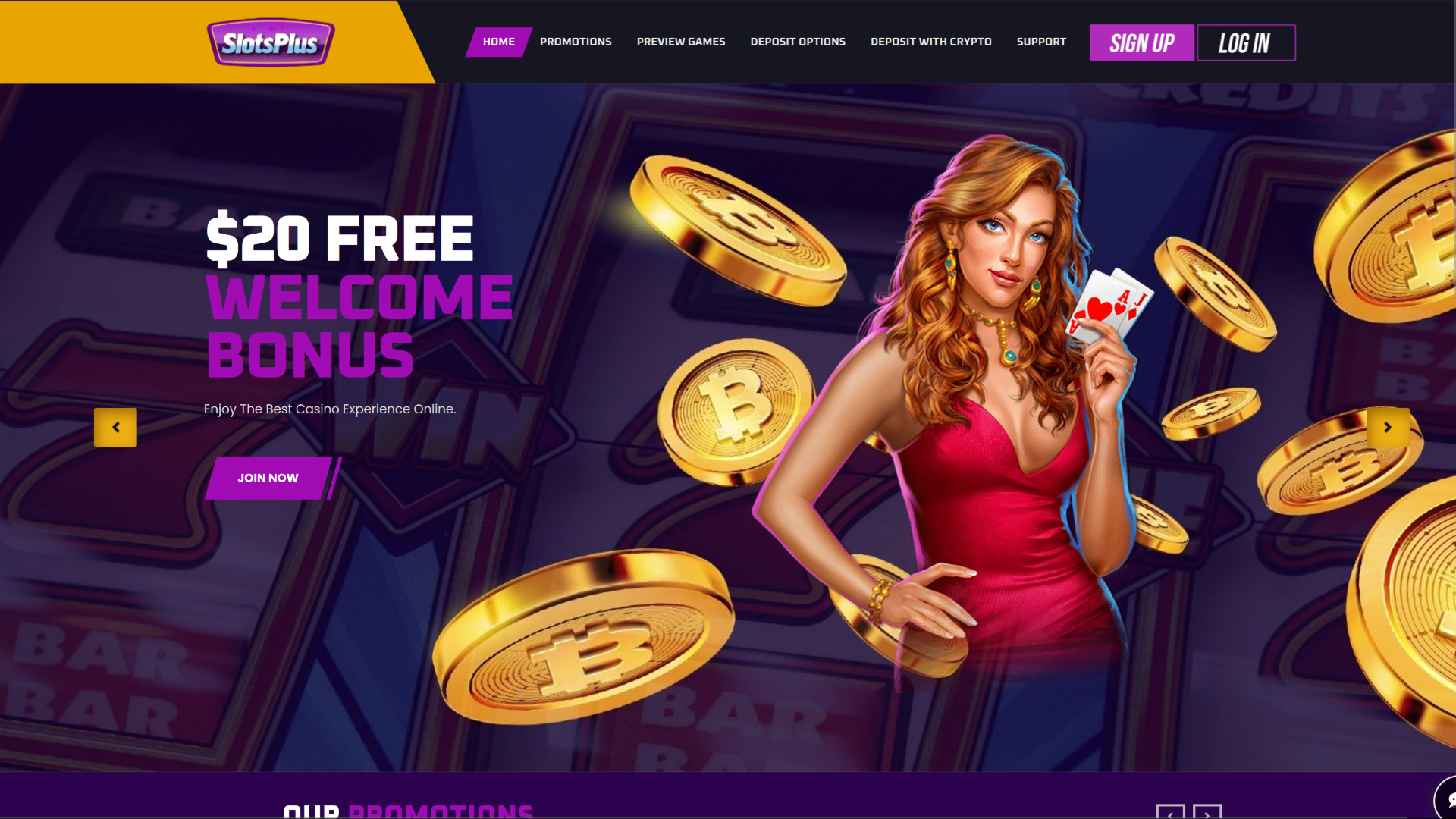 Slots Plus Casino Desktop Homepage