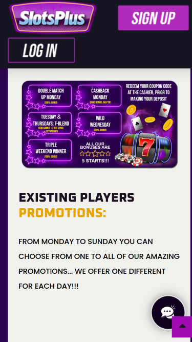 Slots Plus Casino Mobile Promotions