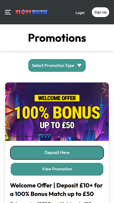 Slots Rush Casino Mobile Promotions