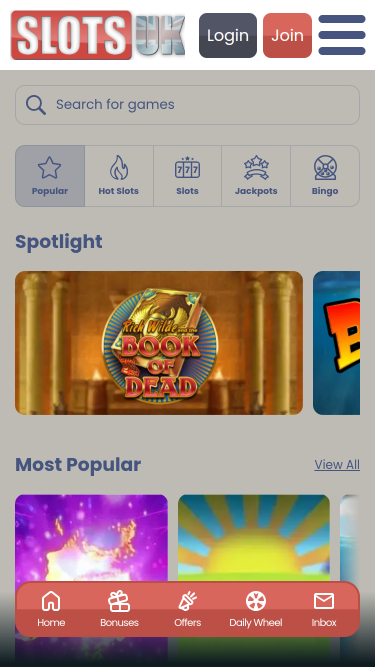 SlotsUK Casino Mobile Games