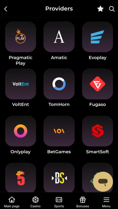 SlotStake Casino game developers mobile page