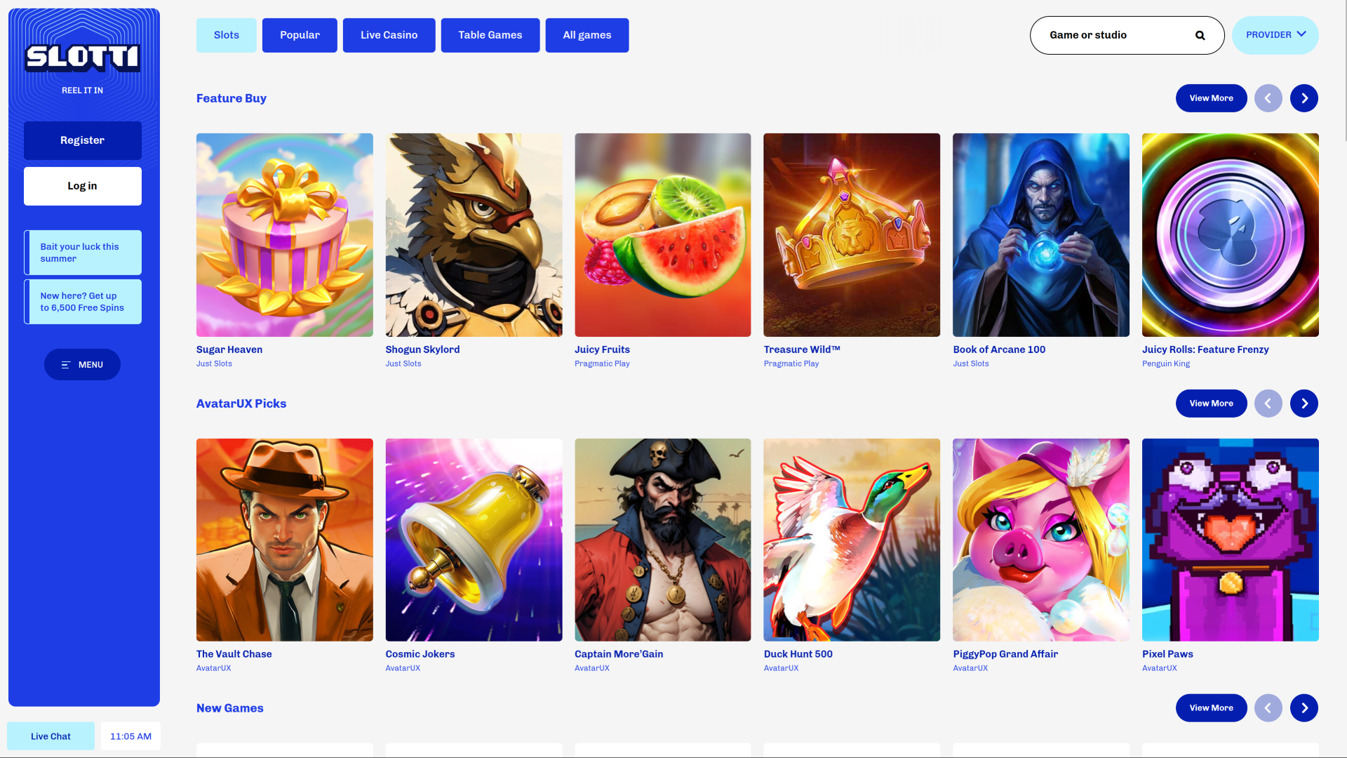 Slotti Casino Desktop Games