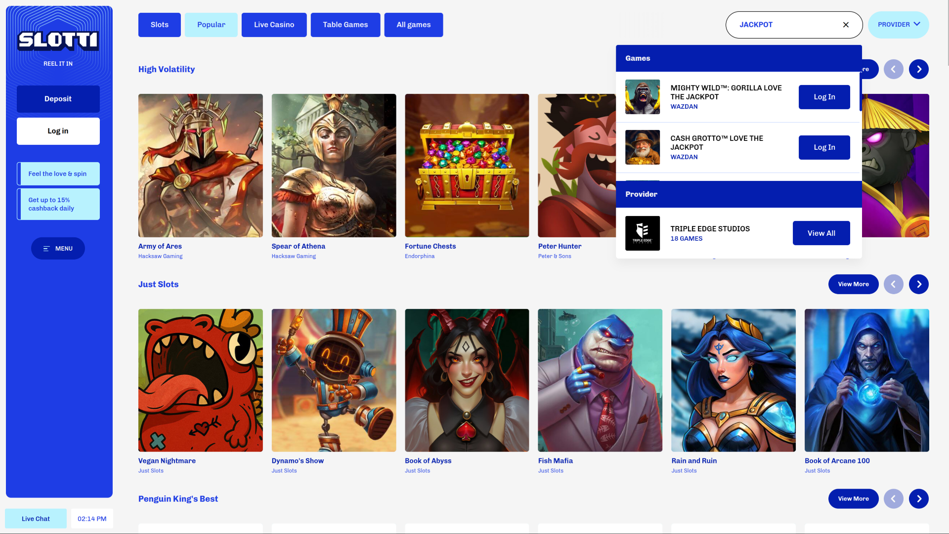 Slotti Casino Desktop Jackpot