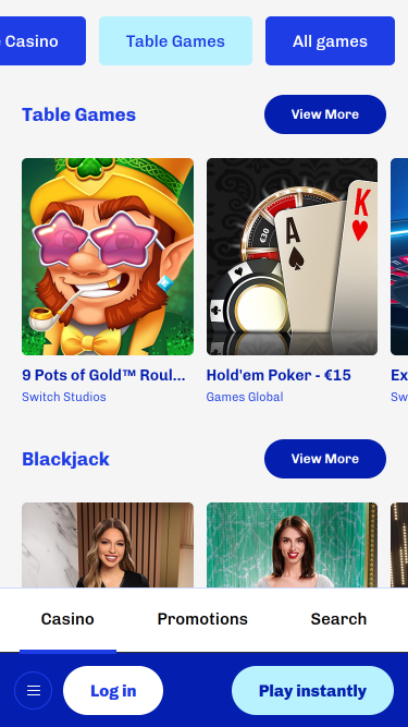 Slotti Casino Mobile Table Games