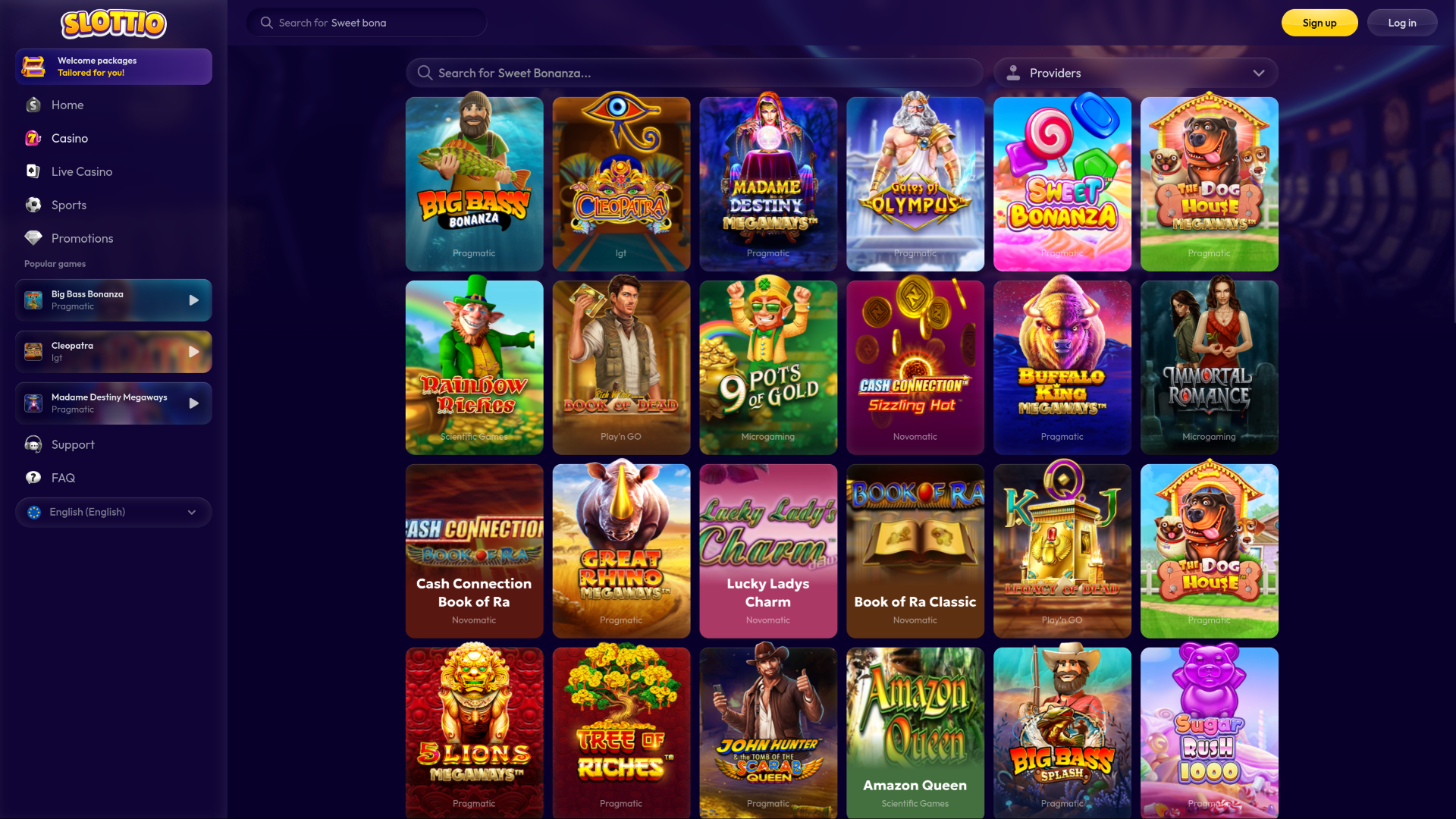 Slottio Casino Desktop Games
