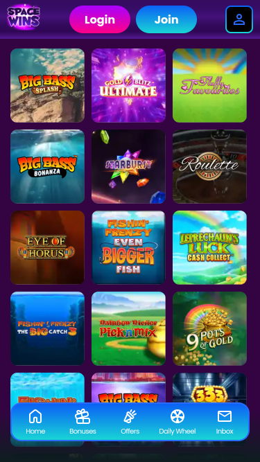 Space Wins Casino Mobile Games