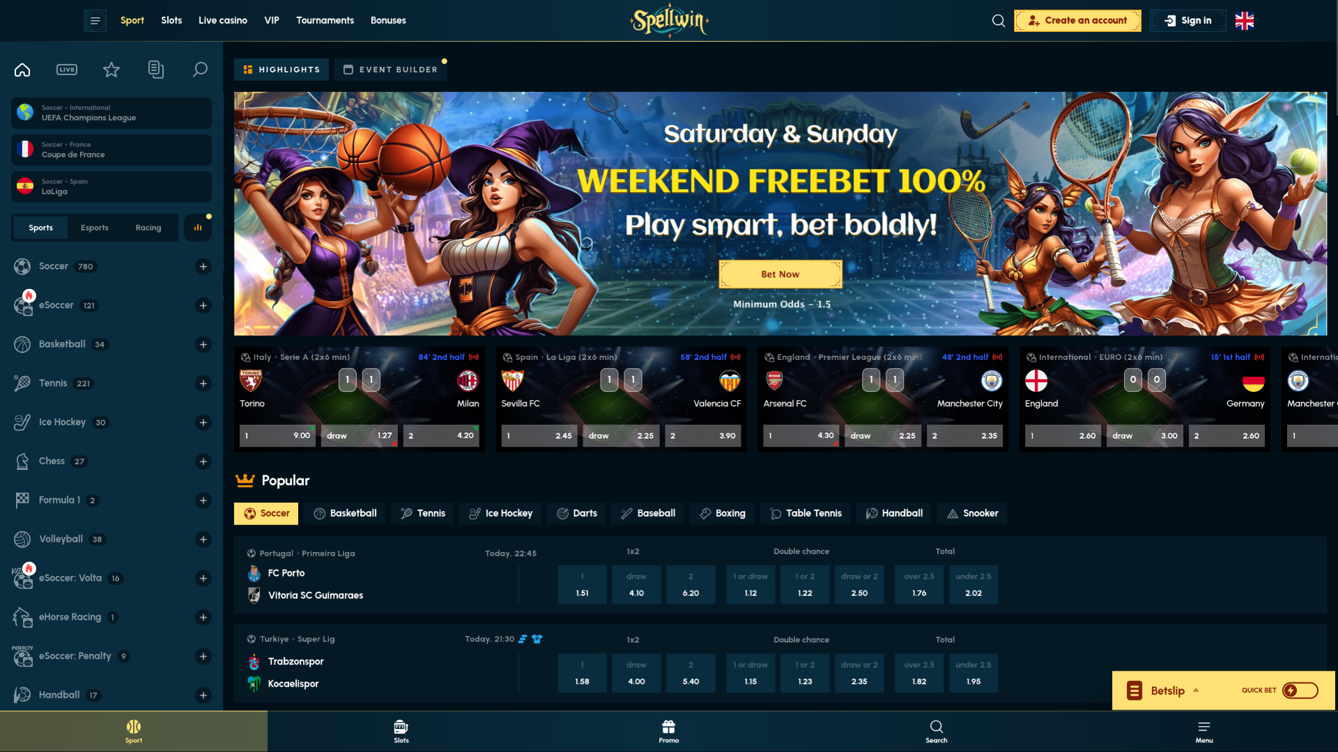 SpellWin Casino Desktop Sport