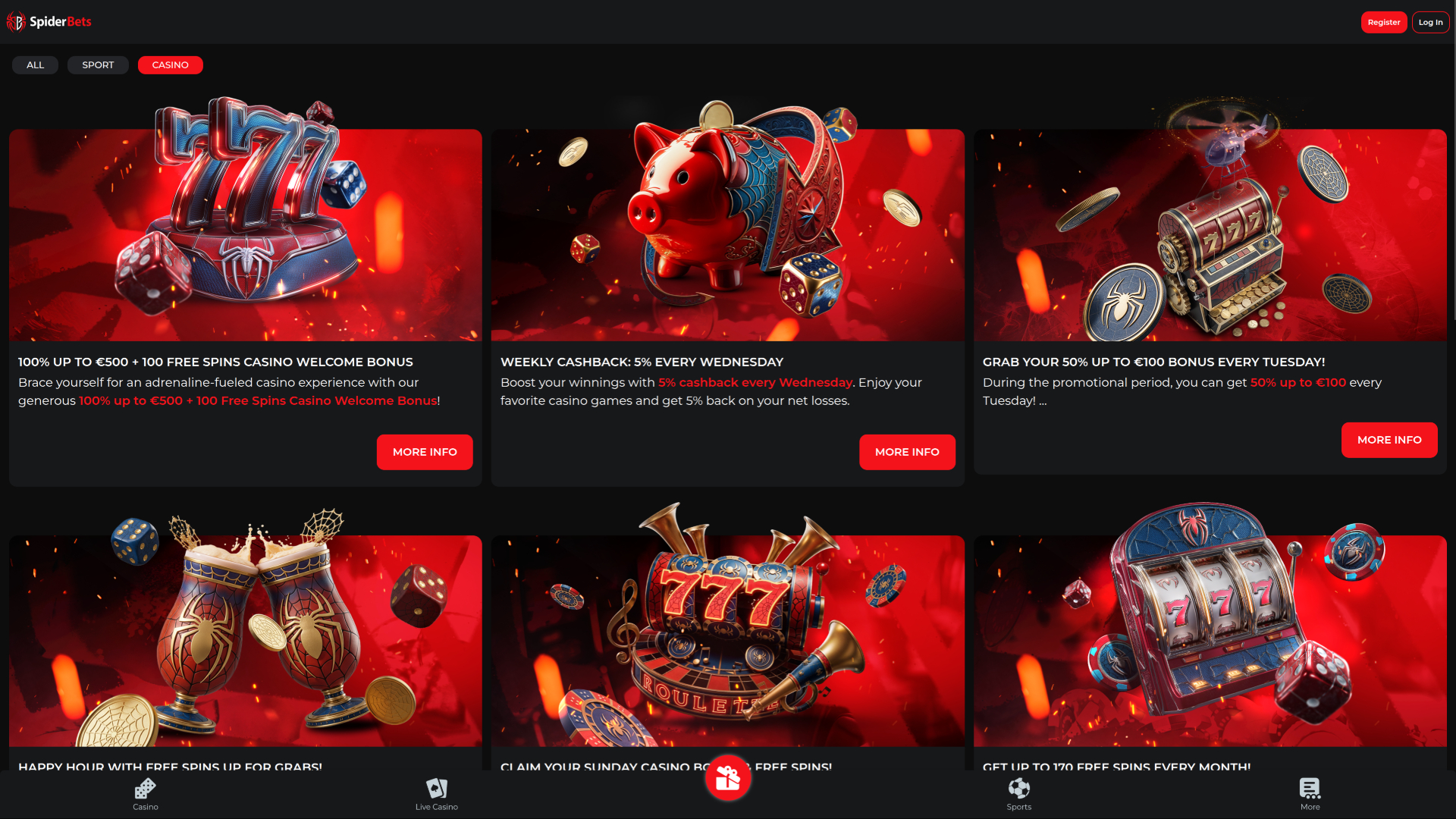 SpiderBets Casino Promotions